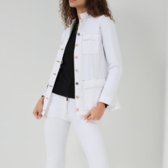 Anatomie NWT Luvan Performance Denim Utility Jacket White - Picture 4 of 6